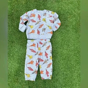 Stella Mccartney kids rocket ship matching sweat set grey size 18 months